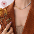 S-Link Chain Baguette Zircon Necklace And Bracelet Set view 3