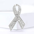 Crystal Awareness Ribbon Brooch In Six Colorways Decorative Lapel Pin view 1