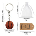 3D Basketball Keychain Silver Ring Chain Orange Ball view 2
