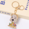 Rhinestone Spotted Puppy Keychain Crystal Dog Bag Charm view 8