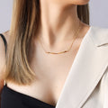 Twisted Smile Bar Pendant Necklace Gold Tone Chain view 4