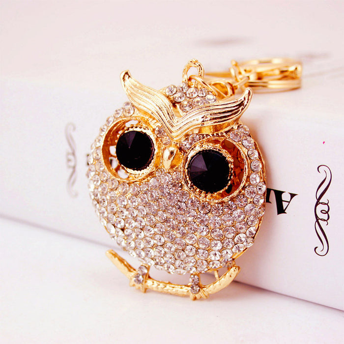 Cute Wise Owl Keychain Zinc Alloy Animal Car Bag Charm