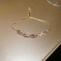 Seven Mixed Crystal Slider And Chain Bracelets In Multiple Colors view 12