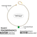 Pearl Bead Teardrop Stone Pendant Necklaces Five Color Styles view 10