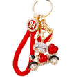 Jeweled Scooter Rabbit Keychains in Three Colors with Three Loop Styles view 5