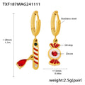Gold Enamel Christmas Charm Necklaces Bracelets Earrings Set view 7