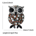 Crystal Owl Brooch with Oversized Black Eyes Decorative Clothing Pin view 6