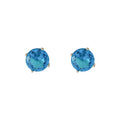 Large Aqua Blue Round Crystal Stud Earrings Two Finishes view 5