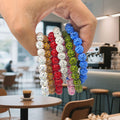 Rhinestone Disco Ball Stretch Bracelet Seven Colors view 2