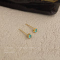 Gold Tone Mini Pearl And Aqua Stone Stud Earrings In Two Styles view 3