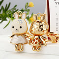 Enamel Princess Dress Rabbit Keychains in Three Pictured Colors view 4