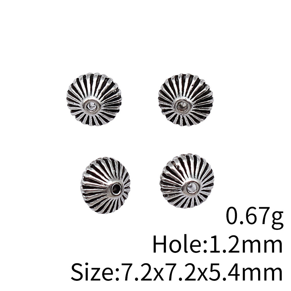 7.2x7.2x5.4mm 0.67g Antique Silver Zinc Alloy Carved Cone Spacer Double Sided Beads for Bracelet Necklace DIY Jewelry Ma