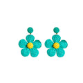 Seven Color Woven Five Petal Flower Statement Earrings view 10