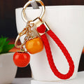 Twin Persimmon Keychains with Braided and Bare Wrist Loop Options view 2