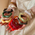 Wavy Marbled Open Resin Cuff Bracelet In Fifteen Colors view 2