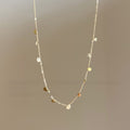 Beaded Star Pendant Necklace or Gold Disc Station Chain view 7