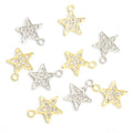 Pave Crystal Star Charms in Gold Tone and Silver Tone view 5