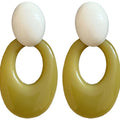 Oval Open Resin Drop Earrings In Three Colors Jewelry Design view 5