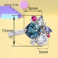 Silver Tone Multicolor Cluster Cocktail Finger Ring view 4