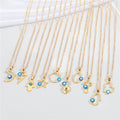 Gold Tone Blue Evil Eye Pendant Necklaces in Ten Symbolic Designs view 1