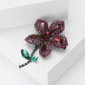 Crystal Flower Stem Brooch Decorative Lapel Pin For Jackets And Scarves view 3