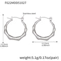 Bamboo Ridge Hoop Earrings in Polished Gold and Silver Tone view 7