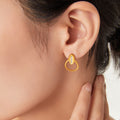Twisted Rope Drop Stud Earrings With Zircon Gold Or Steel view 2