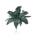 Layered Crystal Flower Brooch in Three Rich Colors view 2