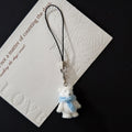 White Flocked Polar Bear Phone Charms in Four Scarf Styles view 5