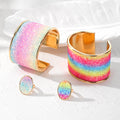 Gradient Glitter Cuff Bracelet and Adjustable Ring Options view 1
