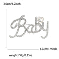 Baby Script Rhinestone Brooch With Heart Crystal Pin view 6