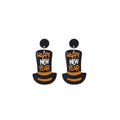 Festive Greeting Top Hat Glitter Acrylic Dangle Stud Earrings view 5