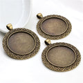 Heart Border Round Pendant Bezel Blank for Cabochon Craft view 3