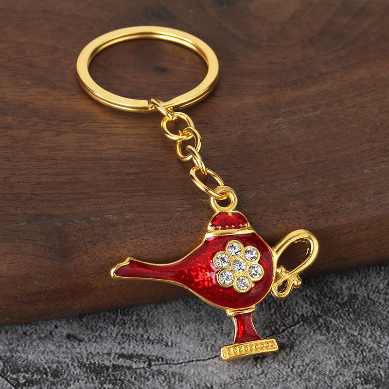 Colorful Magic Lamp Metal Keychain for Bag Charm and Travel Souvenir