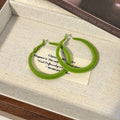 Fuzzy Oversized Round Hoop Earrings in Three Colors view 4