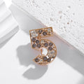 Red Gold Tone Number Five Metal Brooch Pin for Jackets and Lapels view 4
