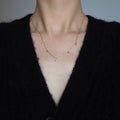 Delicate Drop Necklace with Geometric Metal Accents view 6