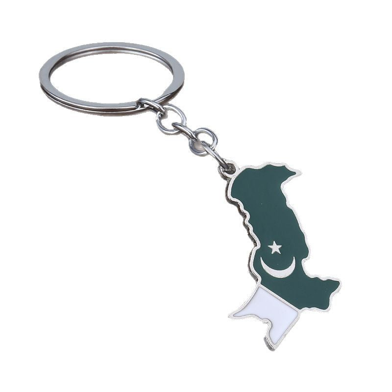 Pakistan Flag Pendant Alloy Keychain Ethnic Style Bag Charm