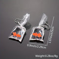 Silver Tone Clear Water Bag Fish Novelty Hook Earrings view 10