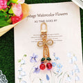 Gold Bow Cherry Bead Keychains Lobster Clasp Five Colors view 7