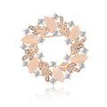 Rose Gold Floral Wreath Wreath Crystal Metal Brooch Pin view 1