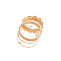 Irregular Disc Coil Twist Metal Open Bangle Set 4 Pcs 2 Tones view 5