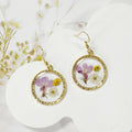 Gold Pressed Flower Resin Drop Earrings Mushroom Daisy 4 Styles view 9