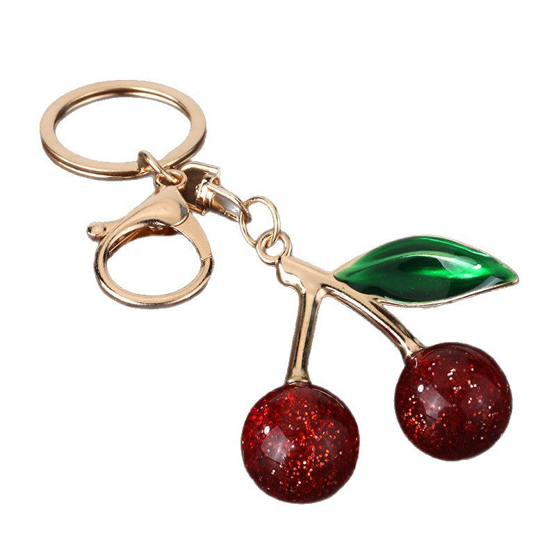 Minimalist Cherry Zinc Alloy Keychain Bag Charm Accessory