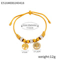 Gold Adjustable Charm Bracelets Beads Rhinestone Slider Cord view 11