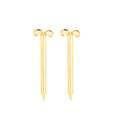 Crystal Bow Chain Tassel Earrings in Gold and Silver Tones view 5