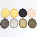 Ornate Oval Pendant Bezel Trays in Seven Metal Finishes view 1