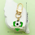 Soccer Ball Metal Clip Keychains, Eight Green Designs view 9