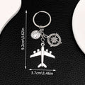 Nine-Style Antique Silver Airplane Globe Passport Travel Keychain Collection view 6
