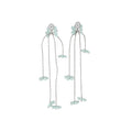 Pastel Flower Chain Drop Earrings in Polished Statement Design view 5